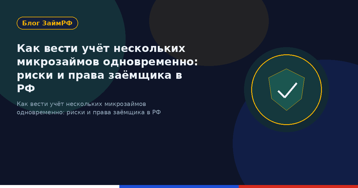 Как вести учёт нескольких микрозаймов одновременно: риски и права заёмщика в РФ