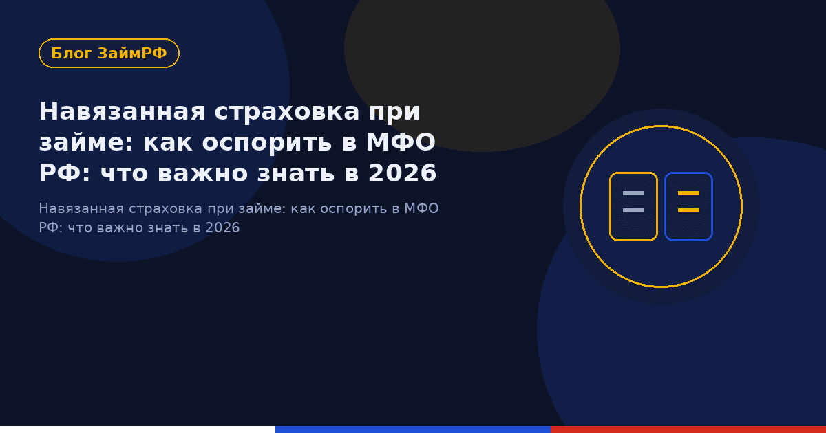 Навязанная страховка при займе: как оспорить в МФО РФ: что важно знать в 2026