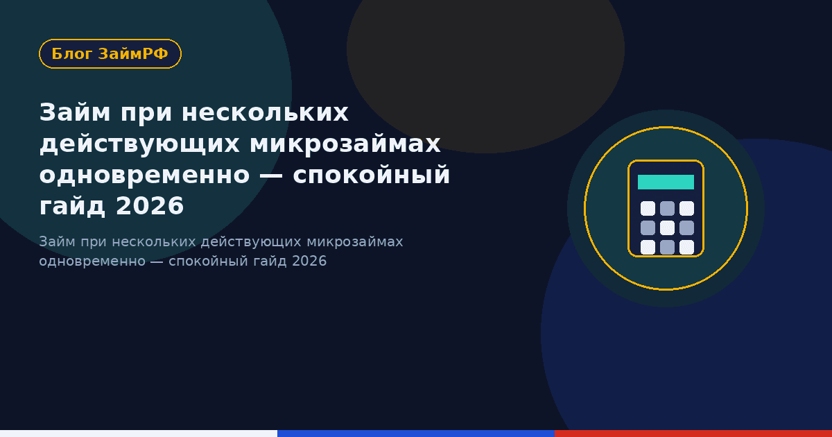 Займ при нескольких действующих микрозаймах одновременно — спокойный гайд 2026