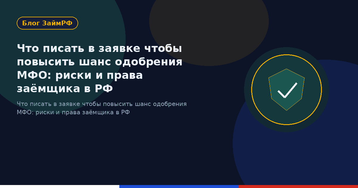 Что писать в заявке чтобы повысить шанс одобрения МФО: риски и права заёмщика в РФ