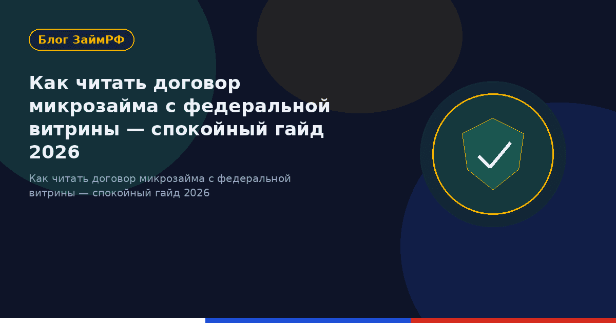 Как читать договор микрозайма с федеральной витрины — спокойный гайд 2026
