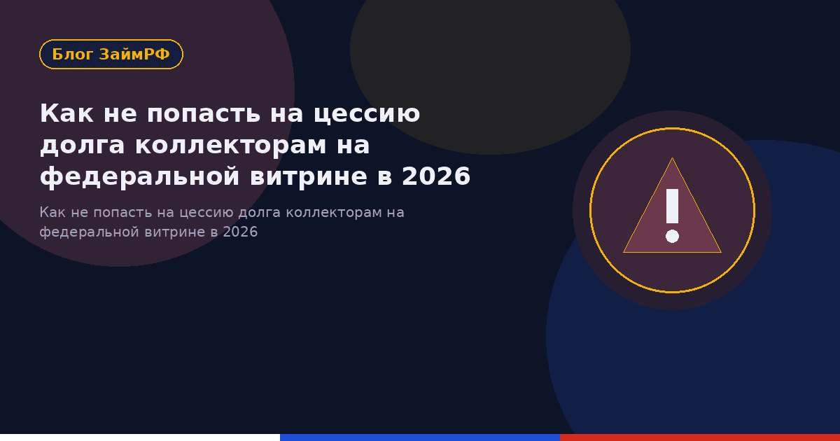 Как не попасть на цессию долга коллекторам на федеральной витрине в 2026