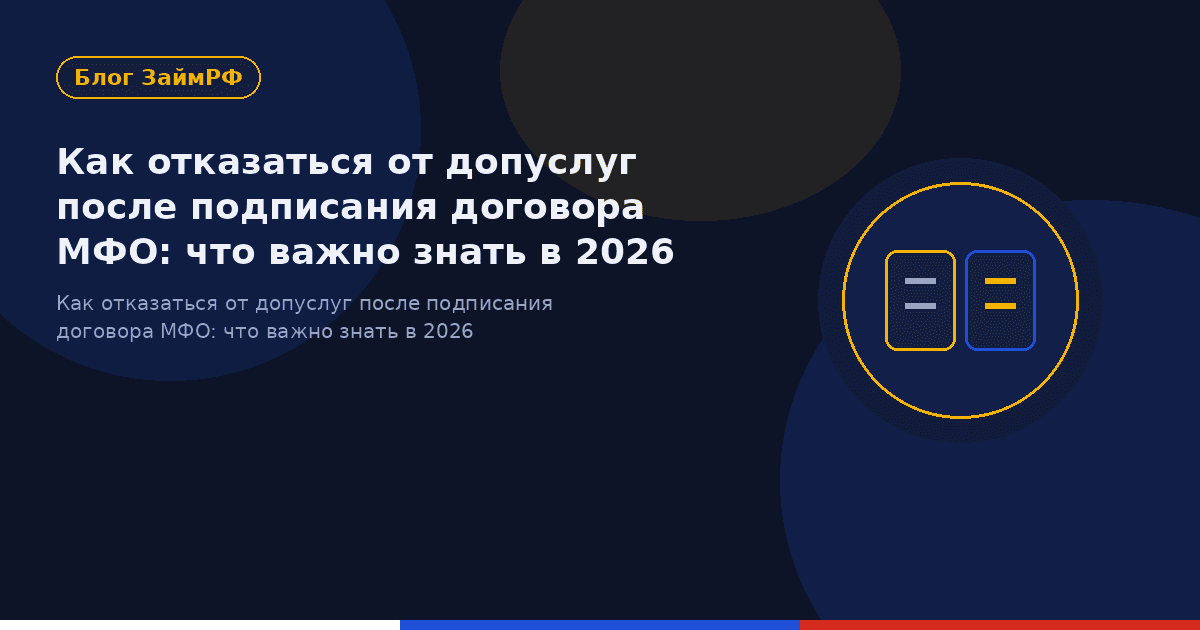 Как отказаться от допуслуг после подписания договора МФО: что важно знать в 2026