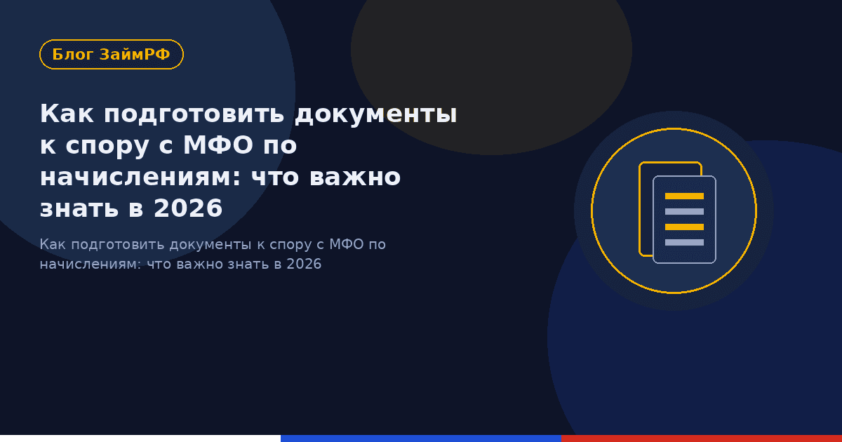 Как подготовить документы к спору с МФО по начислениям: что важно знать в 2026
