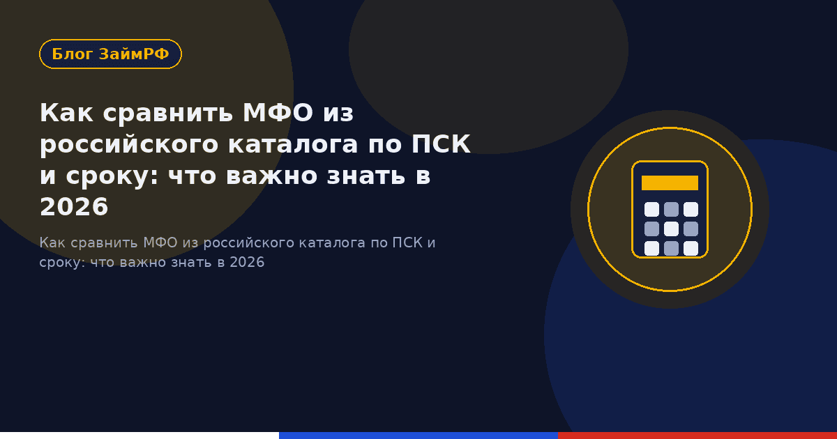 Как сравнить МФО из российского каталога по ПСК и сроку: что важно знать в 2026