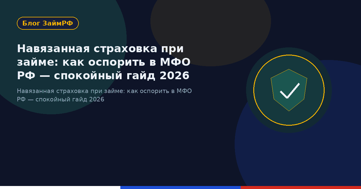 Навязанная страховка при займе: как оспорить в МФО РФ — спокойный гайд 2026