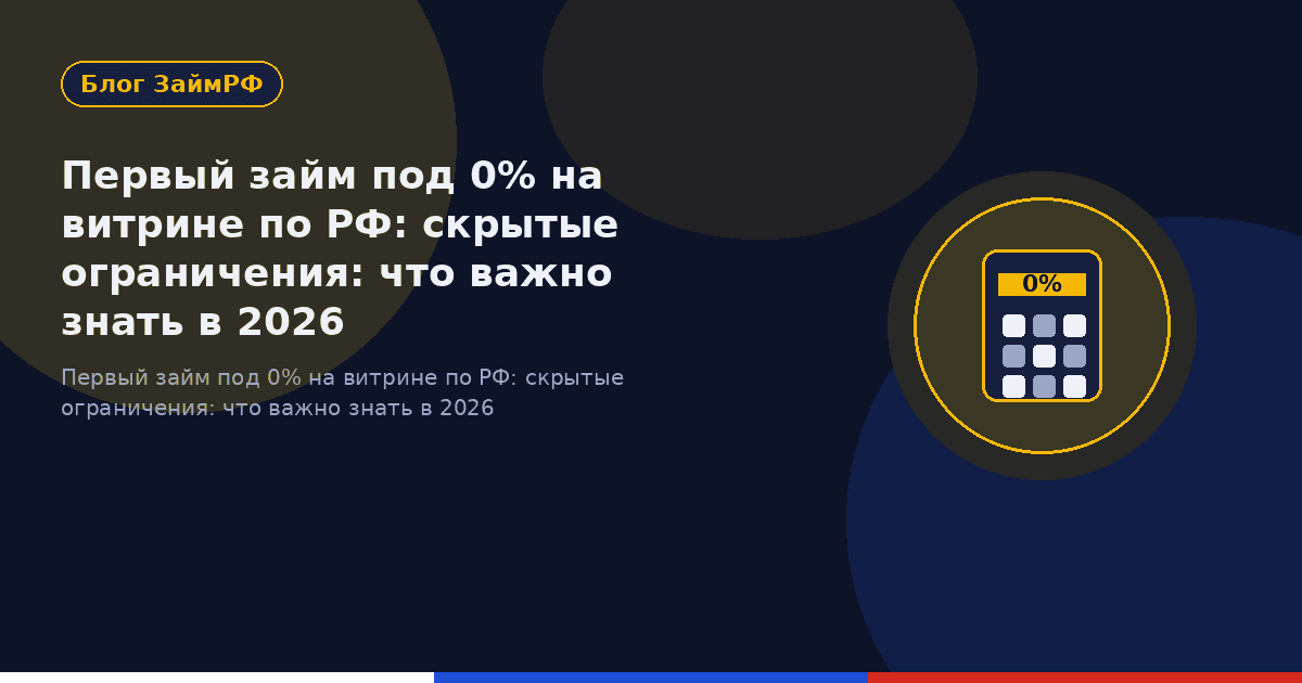 Первый займ под 0% на витрине по РФ: скрытые ограничения: что важно знать в 2026