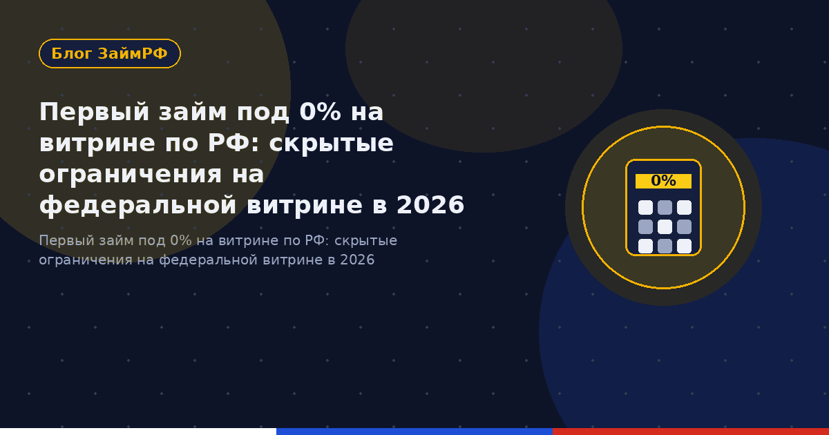 Первый займ под 0% на витрине по РФ: скрытые ограничения на федеральной витрине в 2026