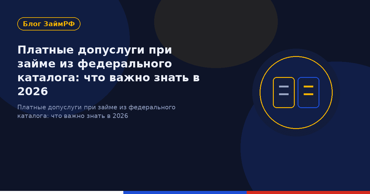 Платные допуслуги при займе из федерального каталога: что важно знать в 2026