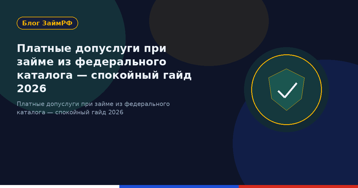 Платные допуслуги при займе из федерального каталога — спокойный гайд 2026