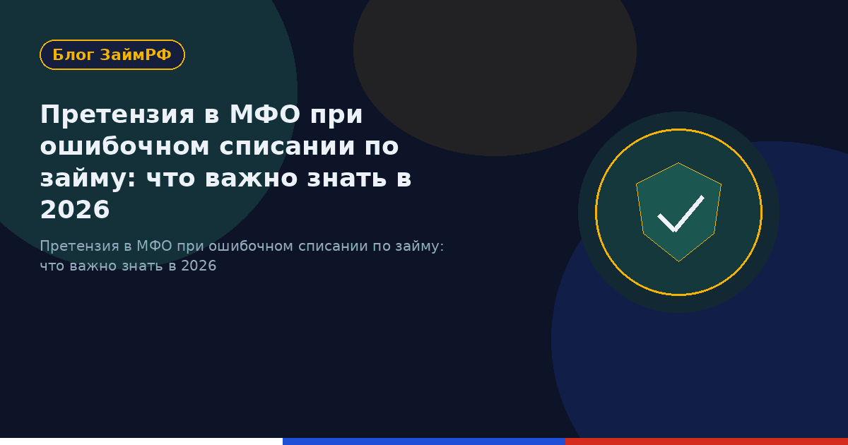 Претензия в МФО при ошибочном списании по займу: что важно знать в 2026