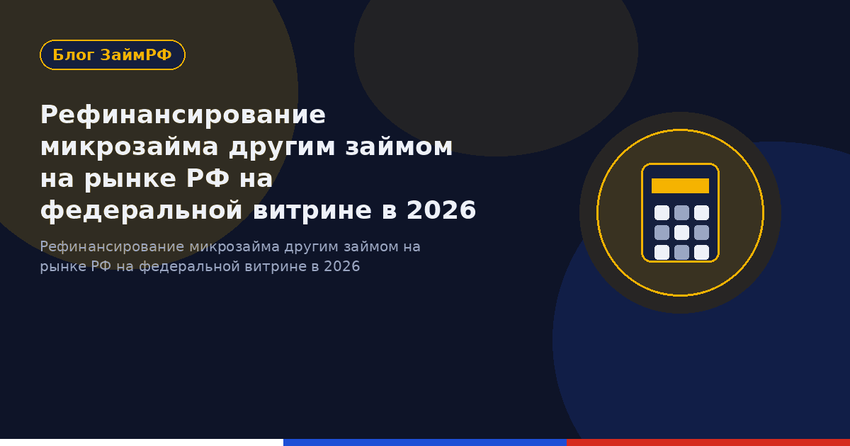 Рефинансирование микрозайма другим займом на рынке РФ на федеральной витрине в 2026