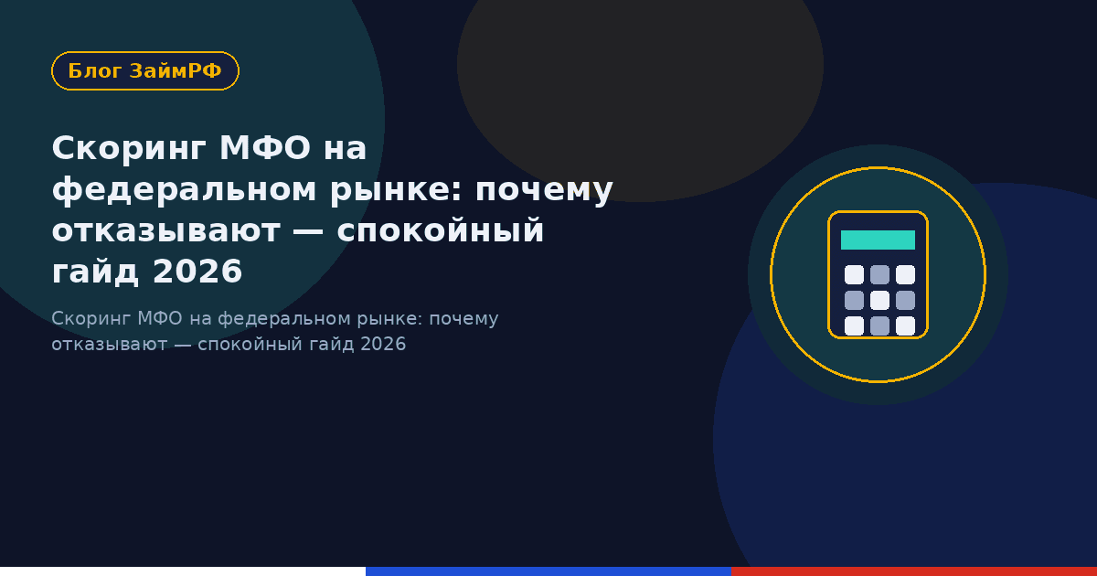Скоринг МФО на федеральном рынке: почему отказывают — спокойный гайд 2026
