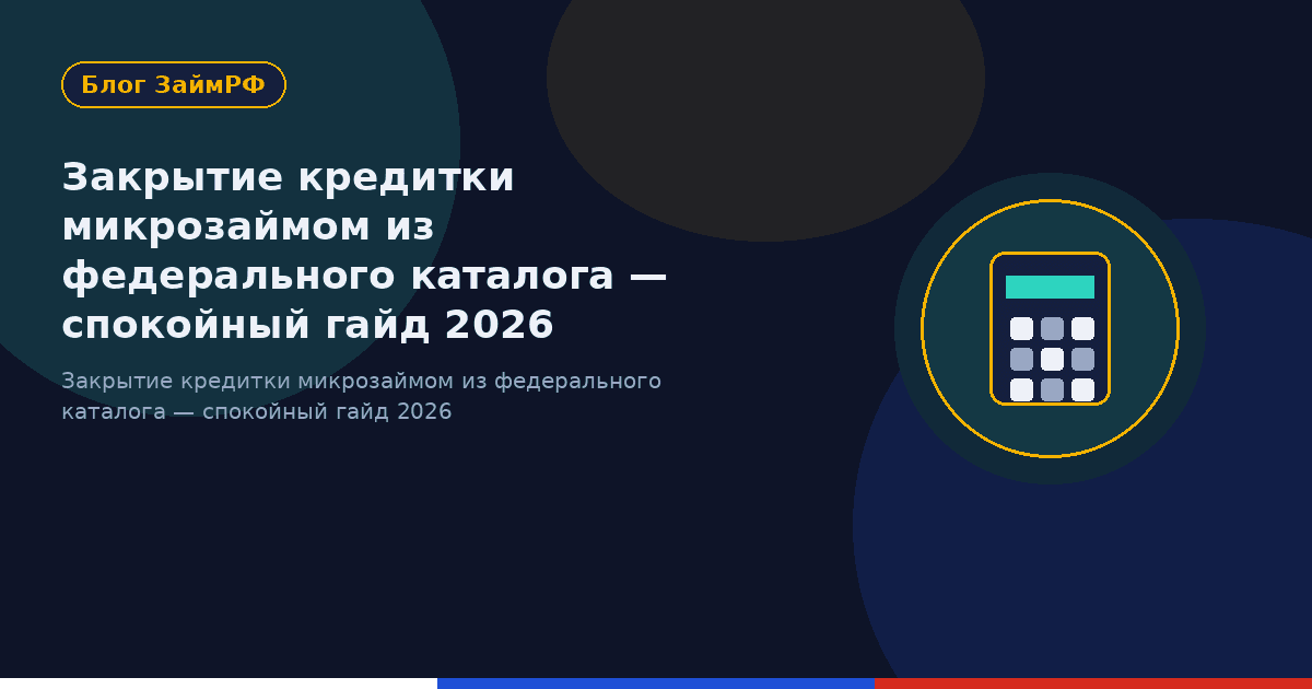 Закрытие кредитки микрозаймом из федерального каталога — спокойный гайд 2026