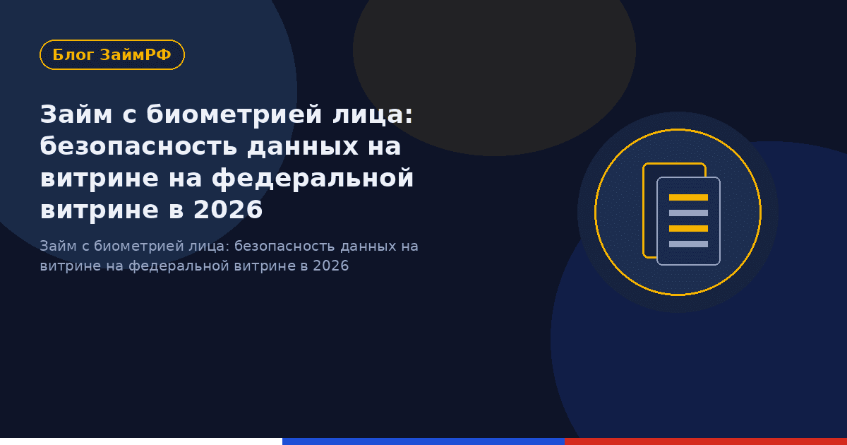 Займ с биометрией лица: безопасность данных на витрине на федеральной витрине в 2026