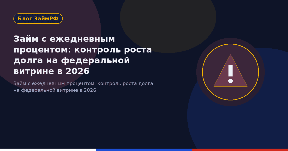 Займ с ежедневным процентом: контроль роста долга на федеральной витрине в 2026
